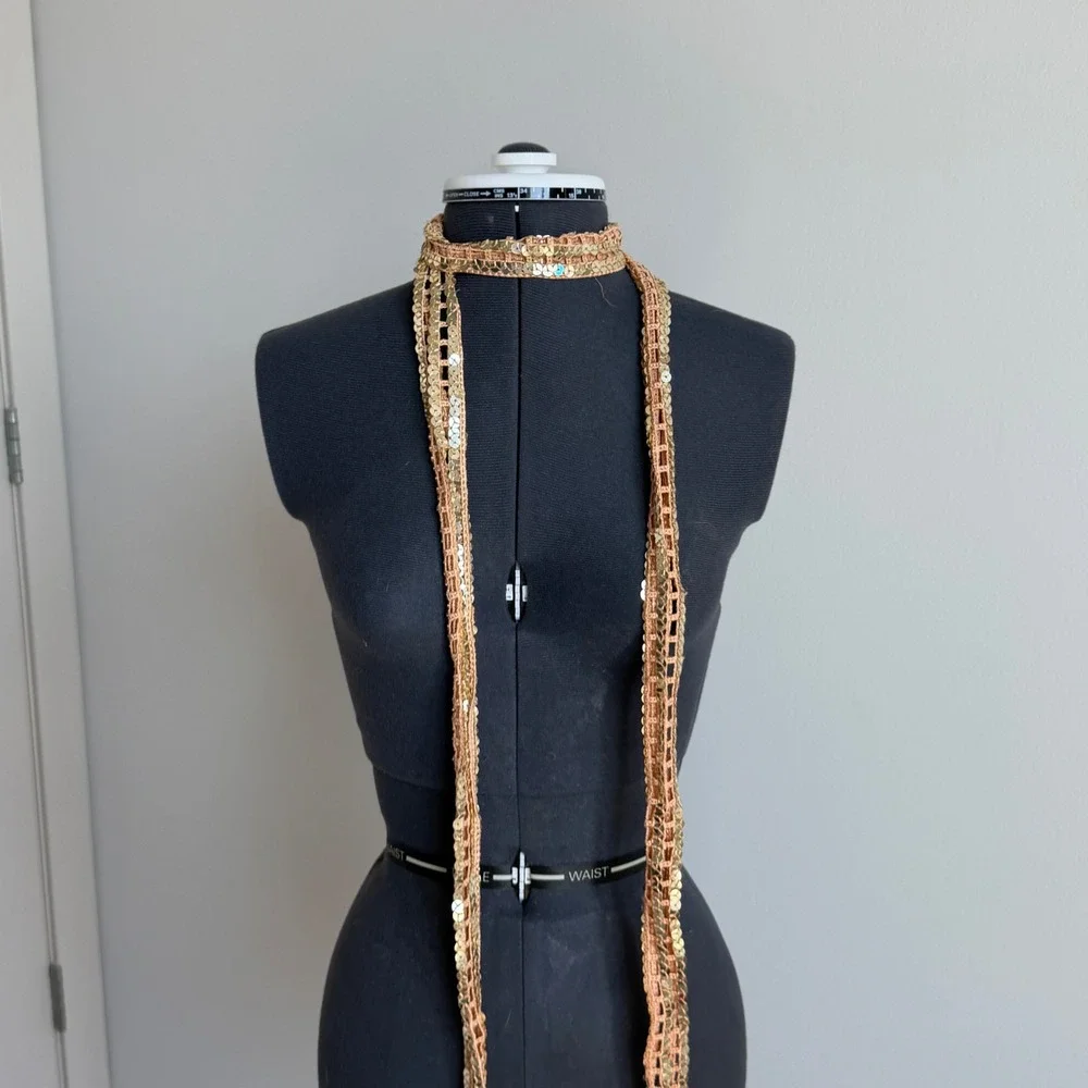 Vintage Y2K‎ Sequin Crochet Neck Scarf